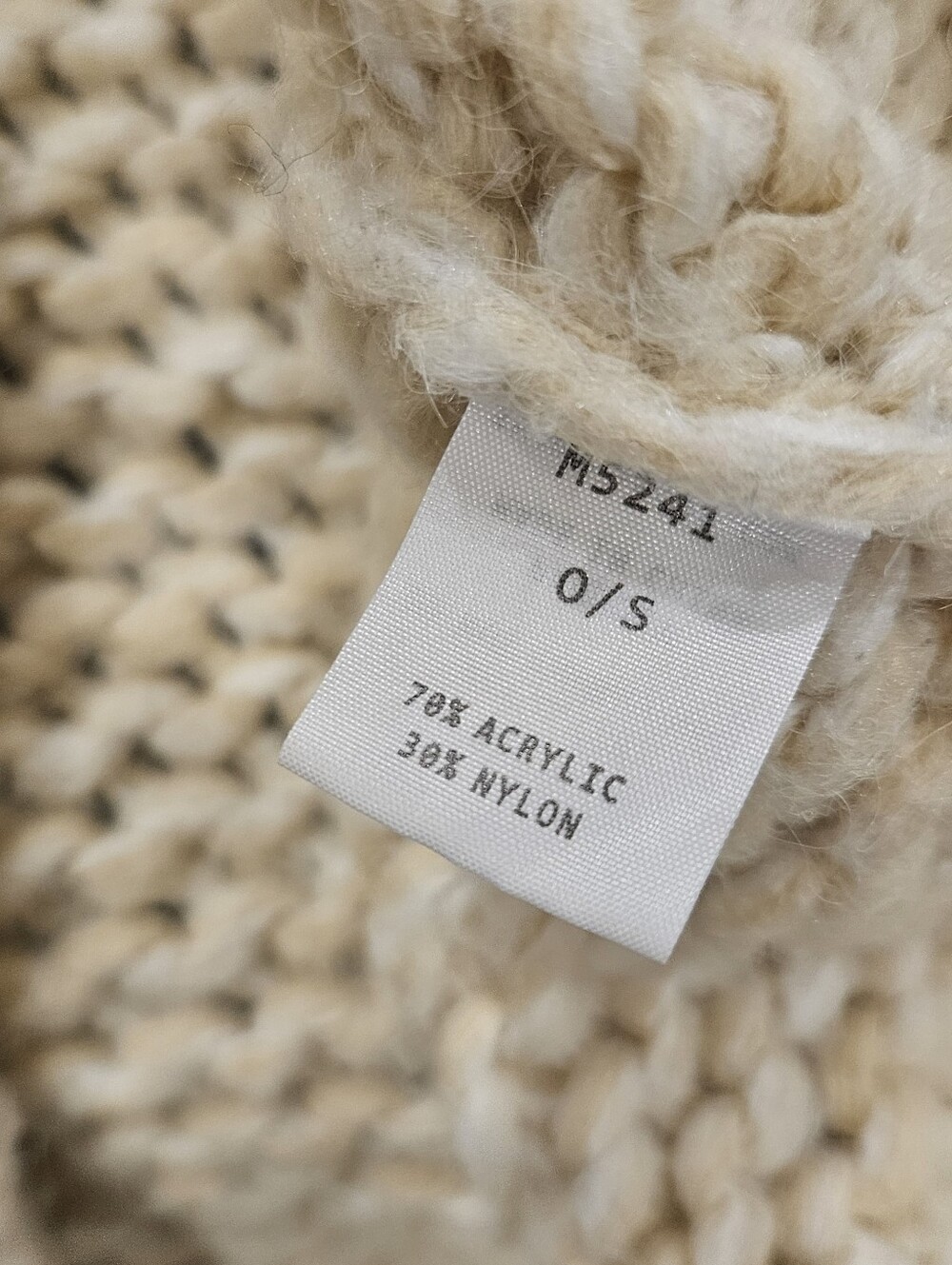 KERISMA Cream Chunky Knit Turtleneck Sweater OS Oversized Slouchy Cozy - Picture 6 of 8